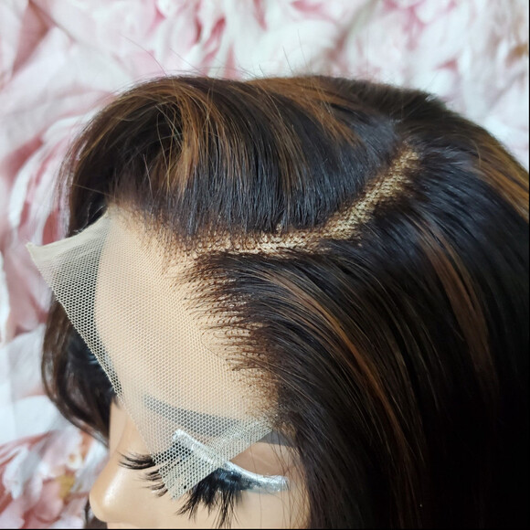 100% virgin Human Hair highlighted closure wig 22 main image 6